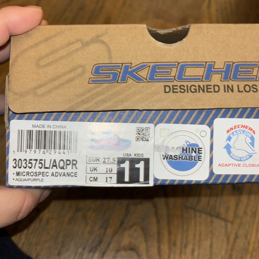 Skechers 303575L AQPR microspec advance sneakers aqua purple - Picture 6 of 6